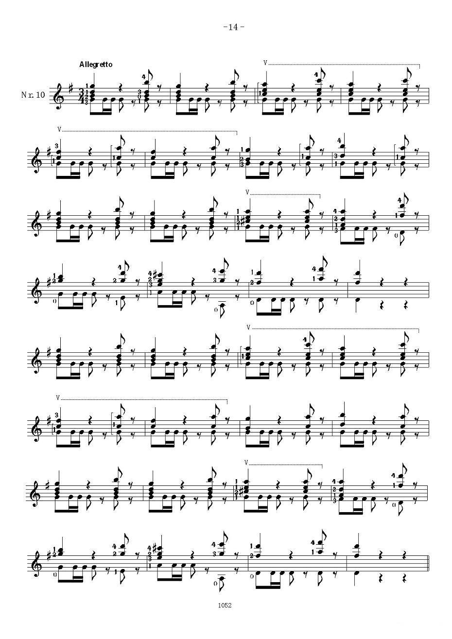 索尔·克斯特26首练习曲之6——10吉他谱（图8）