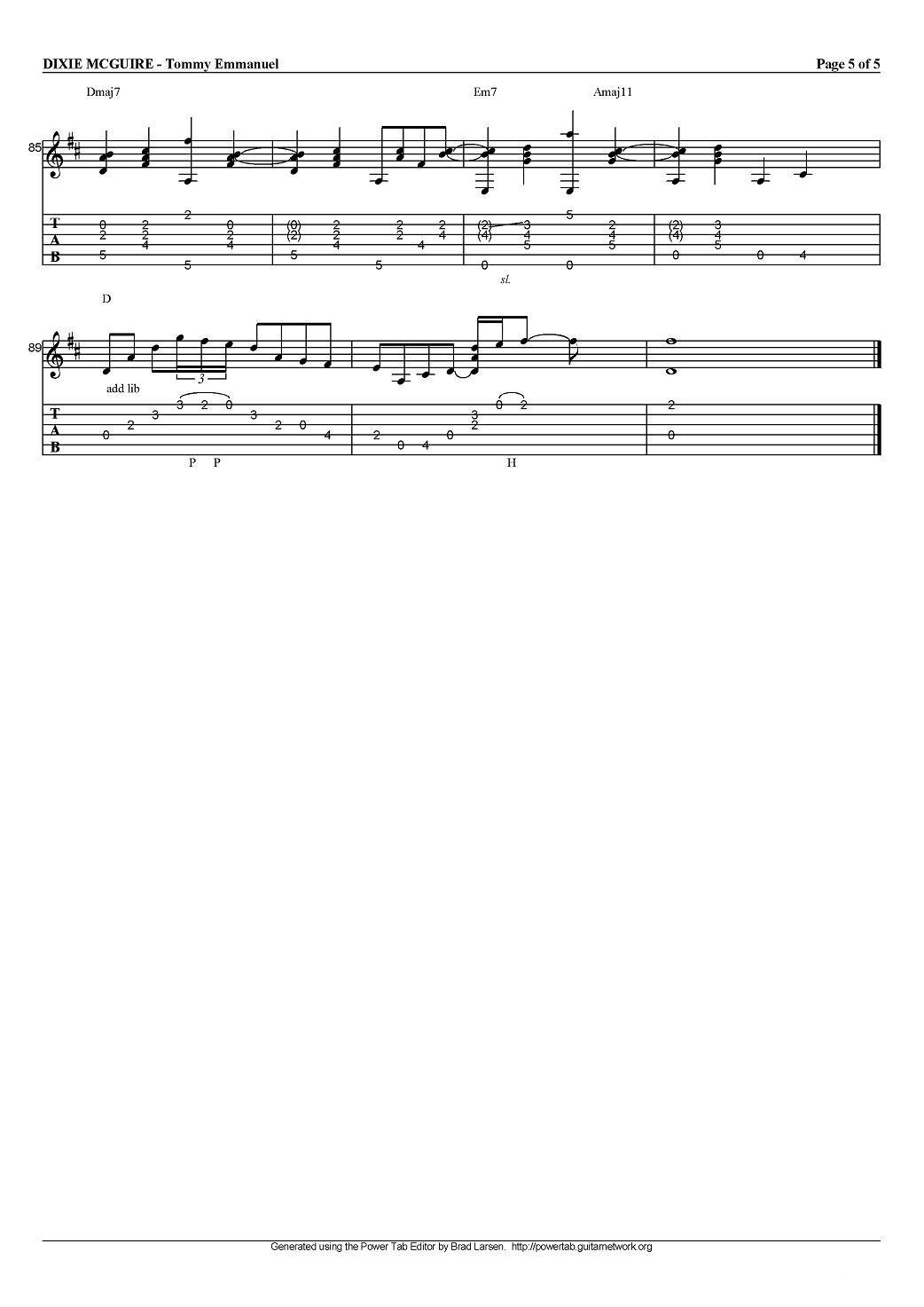 tommy emmanuel：dixie mcguire（指弹吉他）吉他谱（图5）