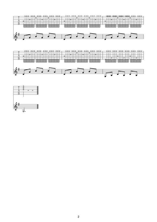 中板（帕格尼尼练习版）（指弹吉他谱）吉他谱（图2）