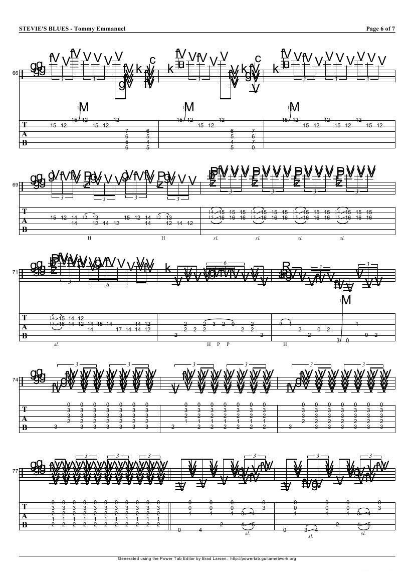 tommy emmanuel：stevies blues（指弹吉它）吉他谱（图6）