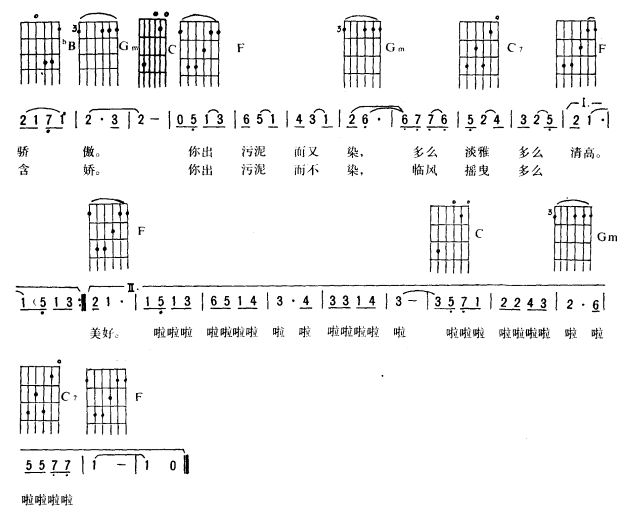 莲花〔吉他弹唱〕吉他谱（图2）