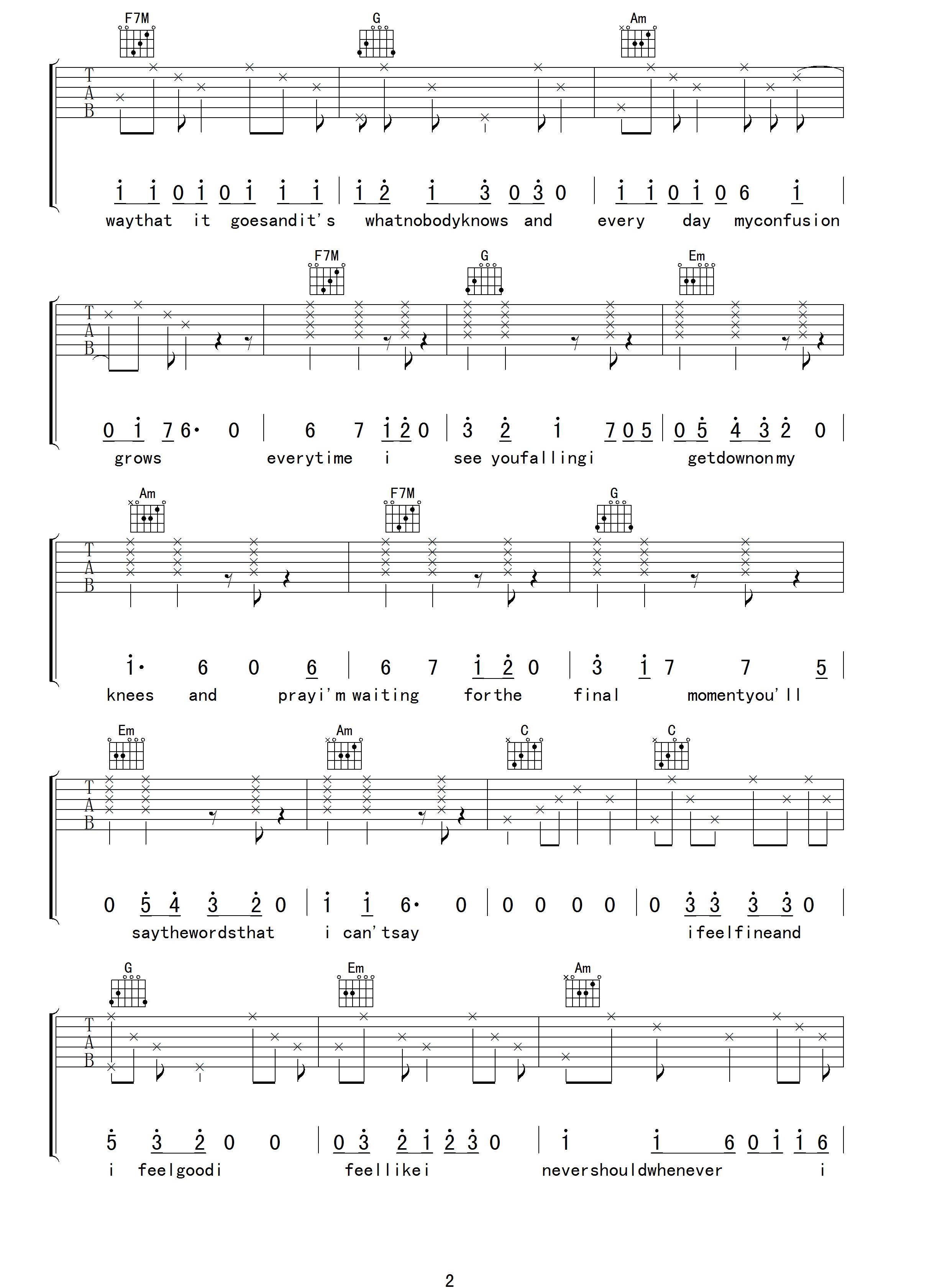 New Order Bizarre Love Triangle吉他谱（图2）