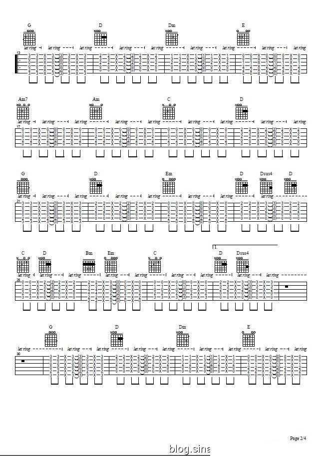平语颂吉他谱（图2）