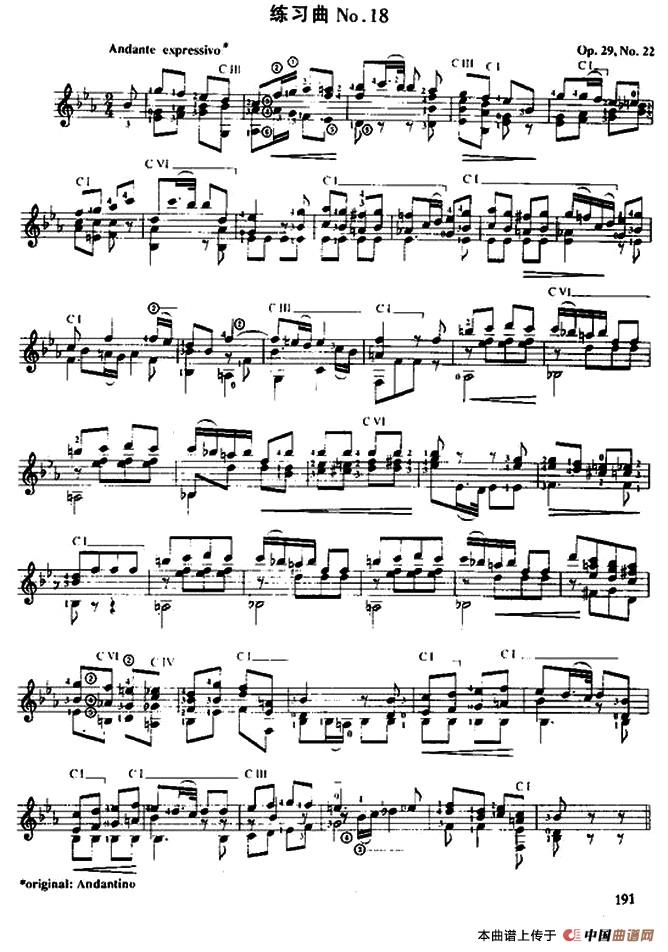 费尔南多·索尔 古典吉他练习曲 No.18（Op.29  No.22）吉他谱（图1）