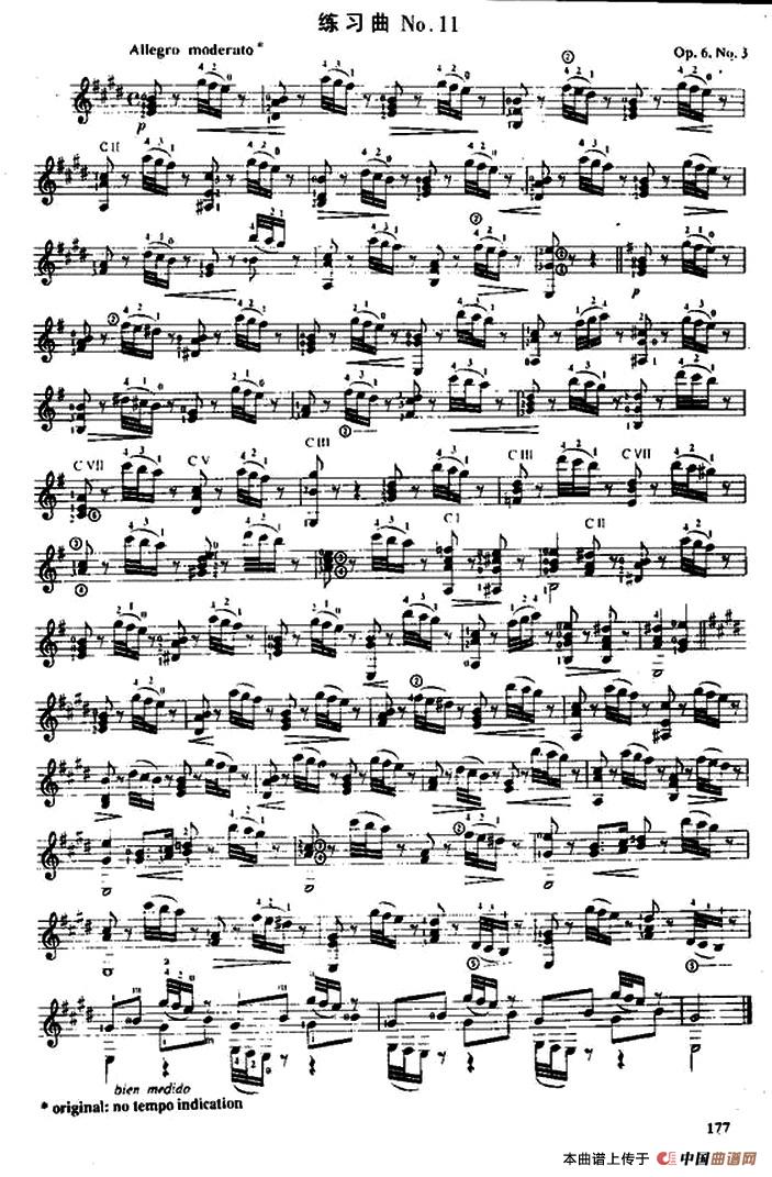 费尔南多·索尔 古典吉他练习曲 No.11（Op.6 No.3）吉他谱（图1）