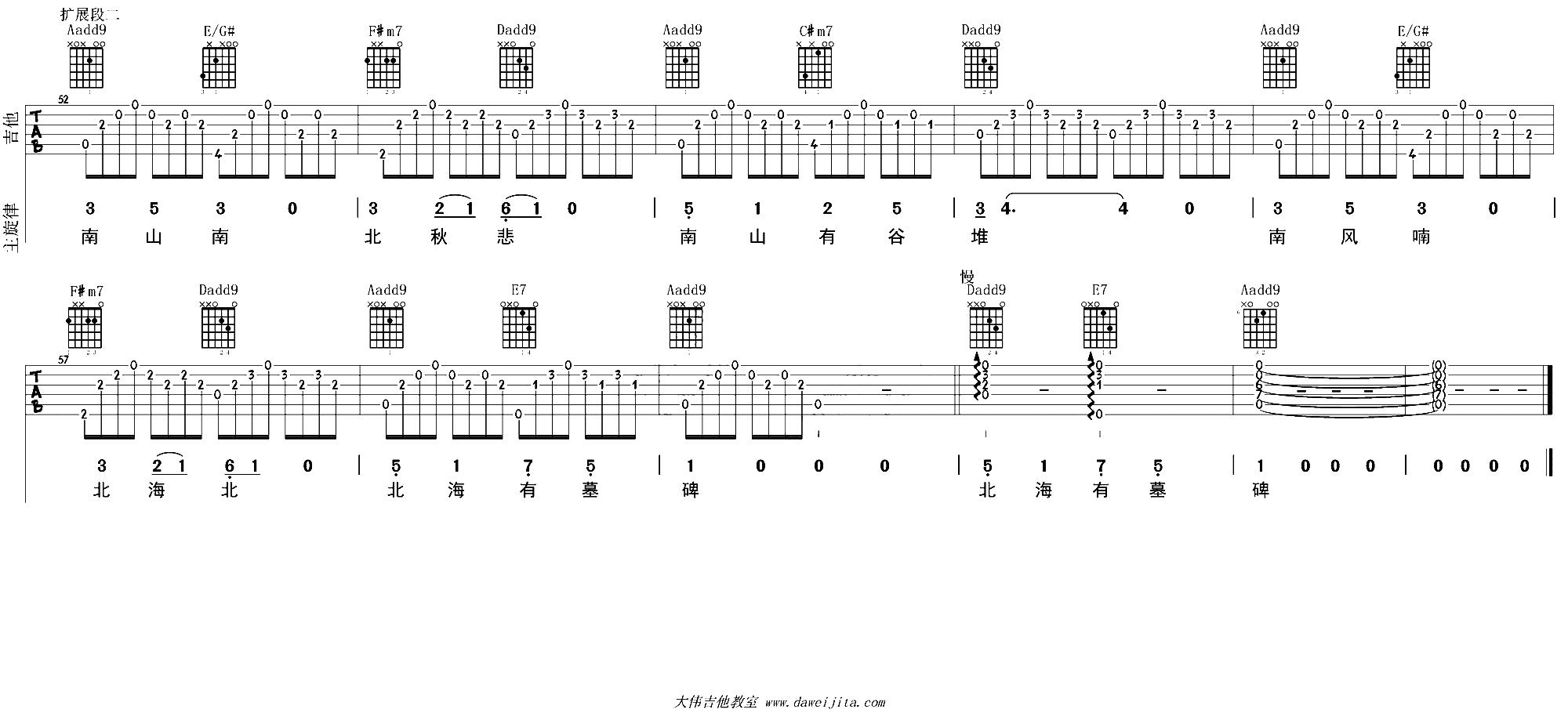 南山南吉他谱（图4）