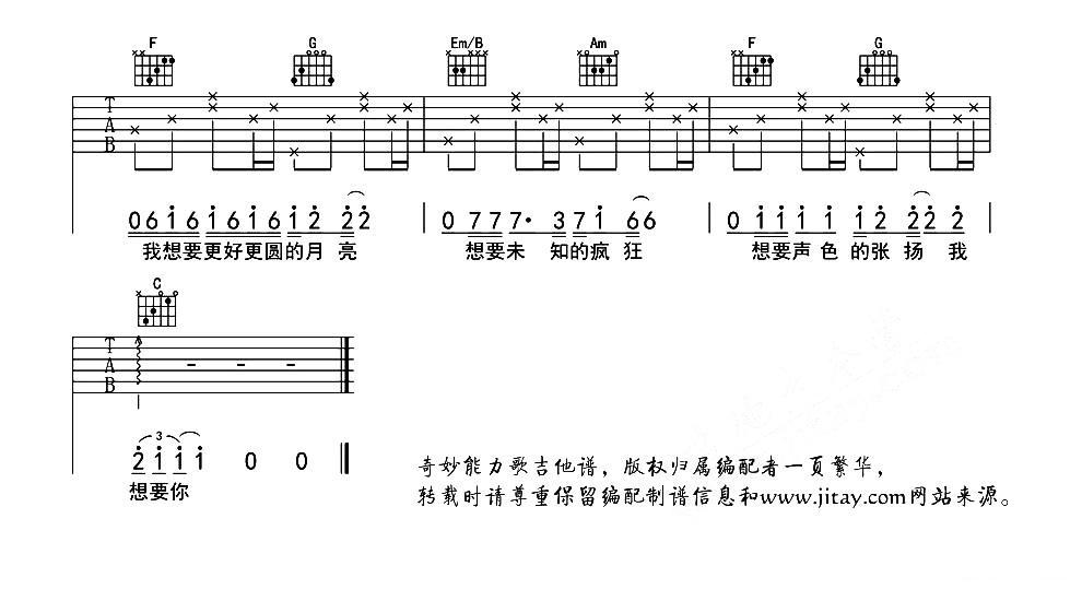 奇妙能力歌吉他谱（图3）