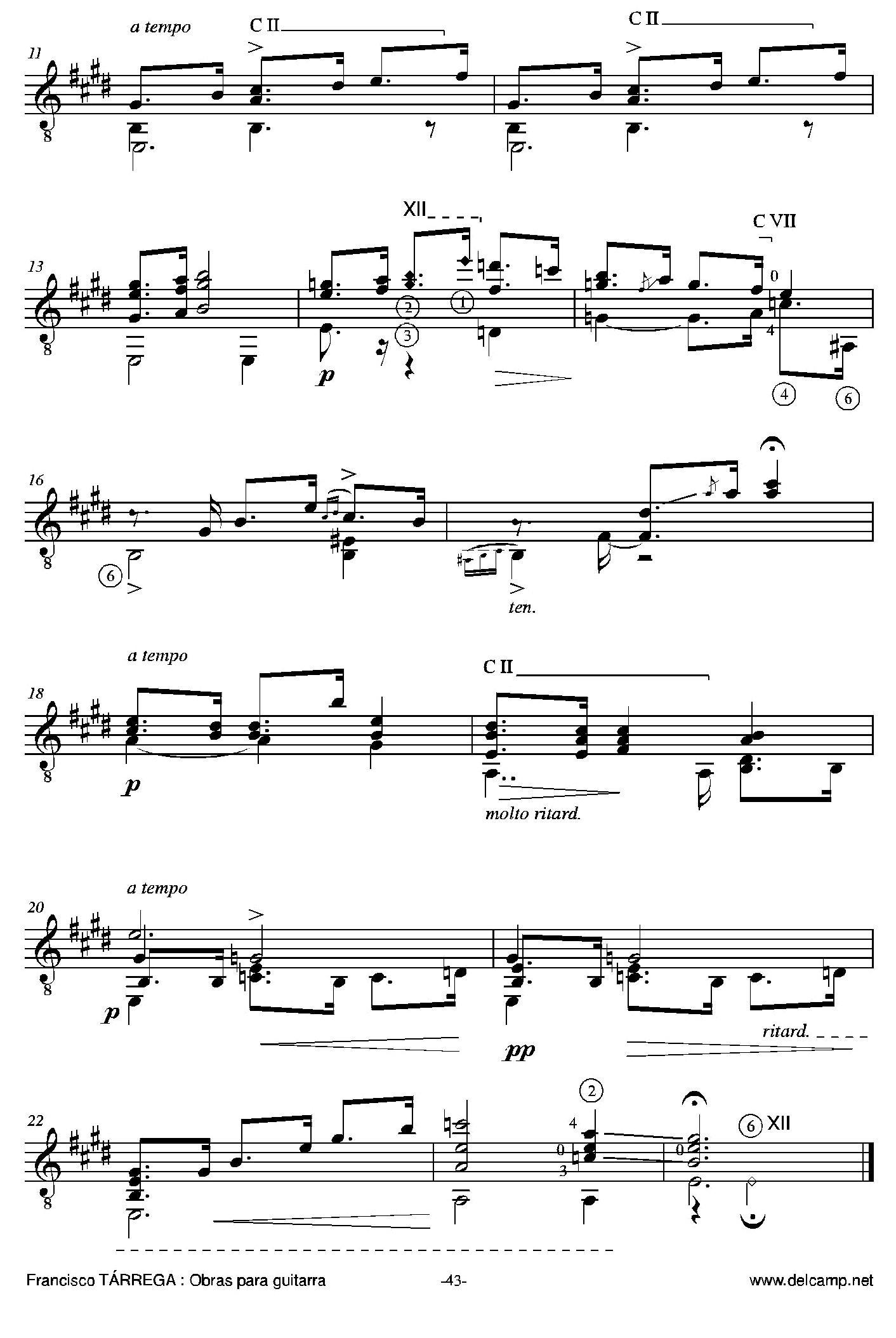 《塔雷加作品全集》第3部分（古典吉他）吉他谱（图5）