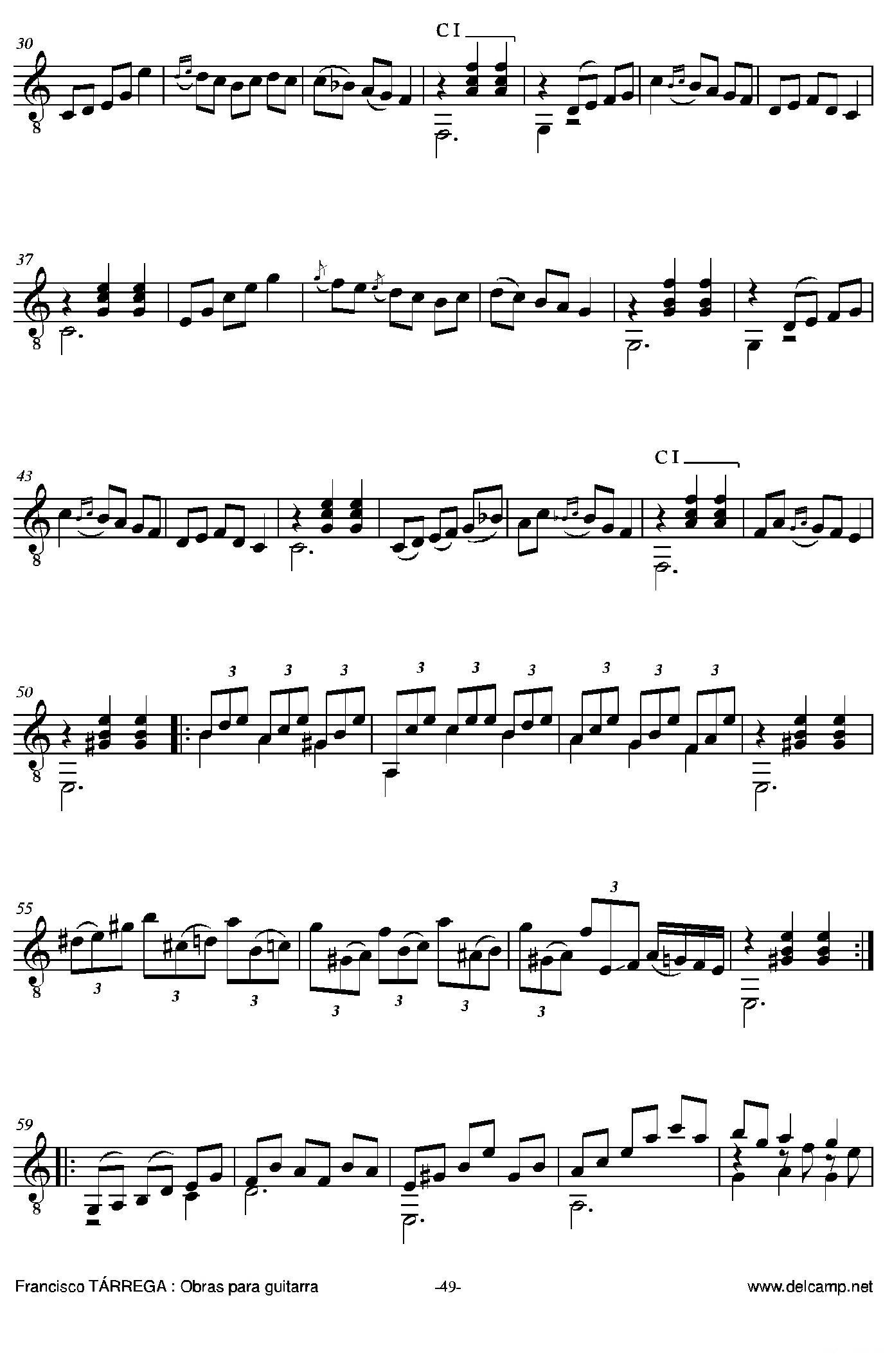 《塔雷加作品全集》第3部分（古典吉他）吉他谱（图11）