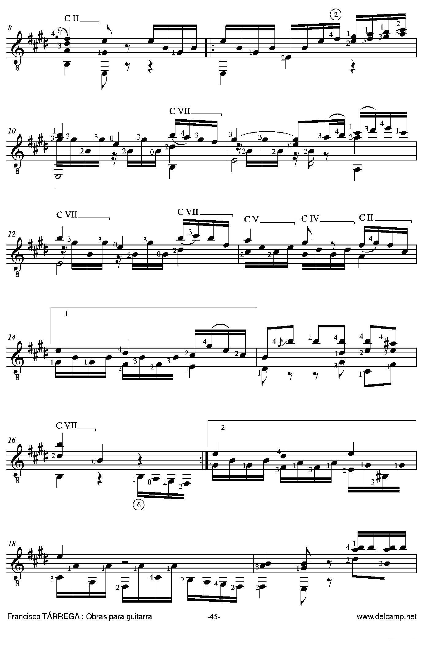 《塔雷加作品全集》第3部分（古典吉他）吉他谱（图7）