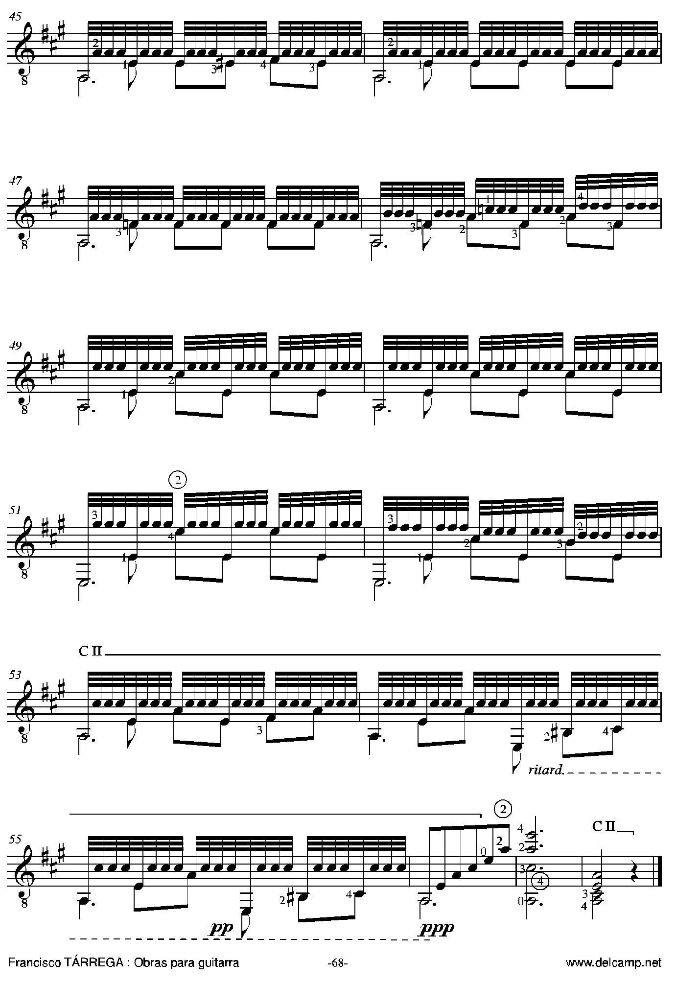 《塔雷加作品全集》第4部分（古典吉他）吉他谱（图18）