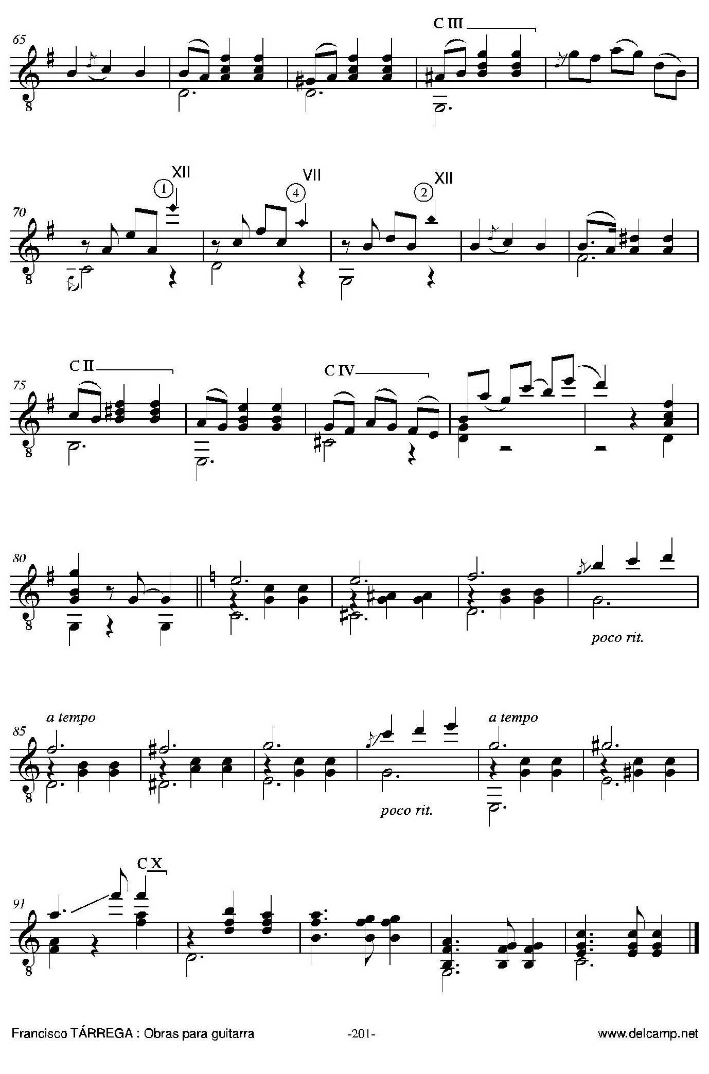 《塔雷加作品全集》第12部分（古典吉他）吉他谱（图5）