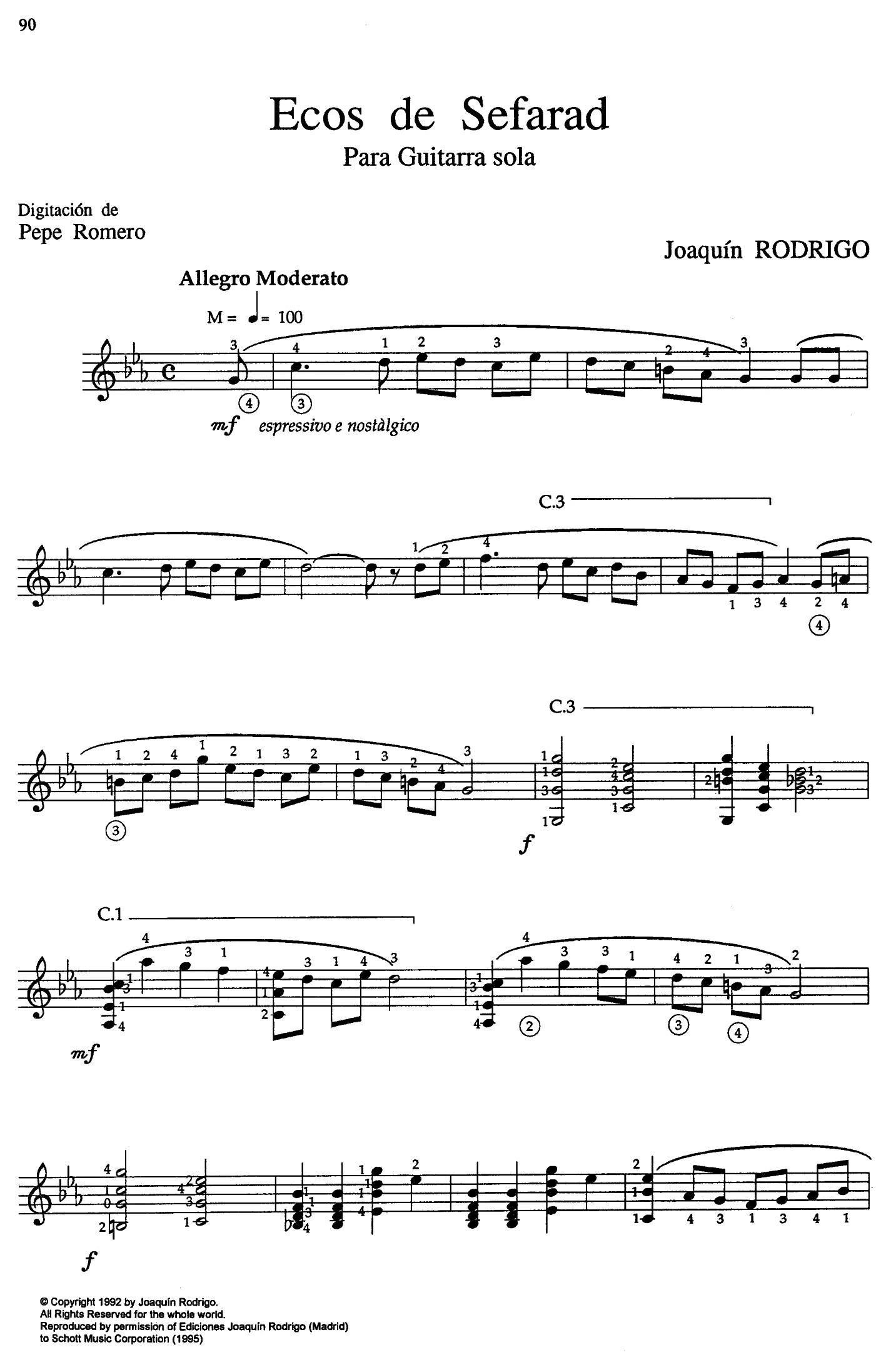 Joaquin Rodrigo Music for Guitar（罗德里戈吉他音乐P90-94（古典吉他谱（图1）