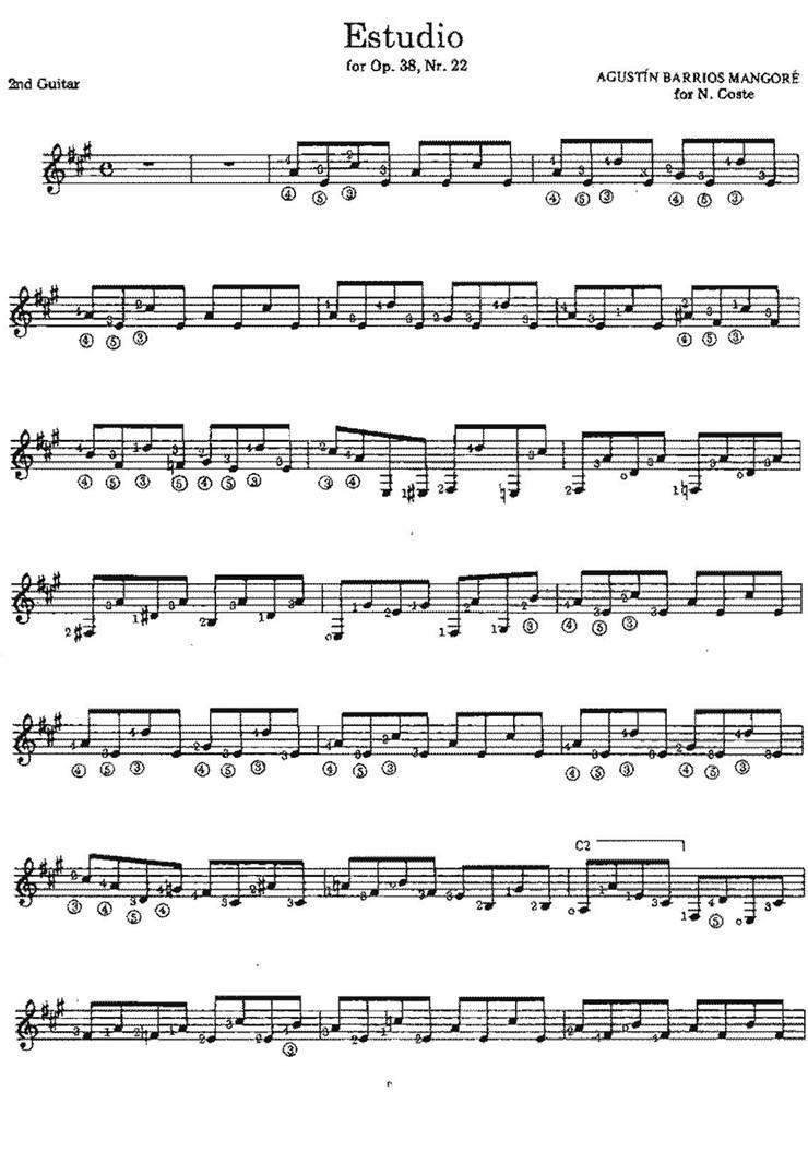 Estudio（for Op.38no.22）（古典吉他）吉他谱（图1）