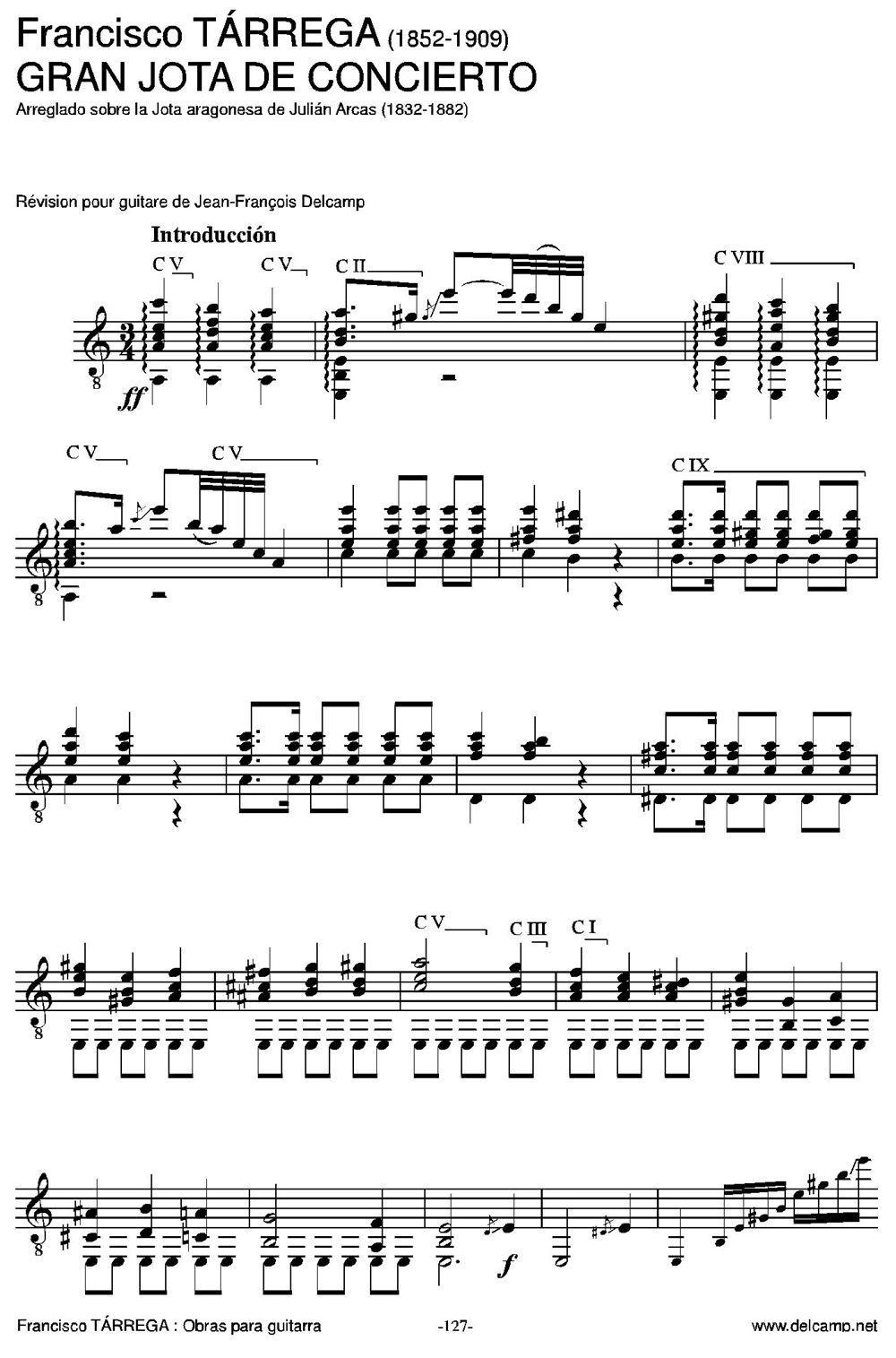 GRAN JOTA DE CONCIERTO(Arreglado sobre la Jota ara吉他谱（图1）