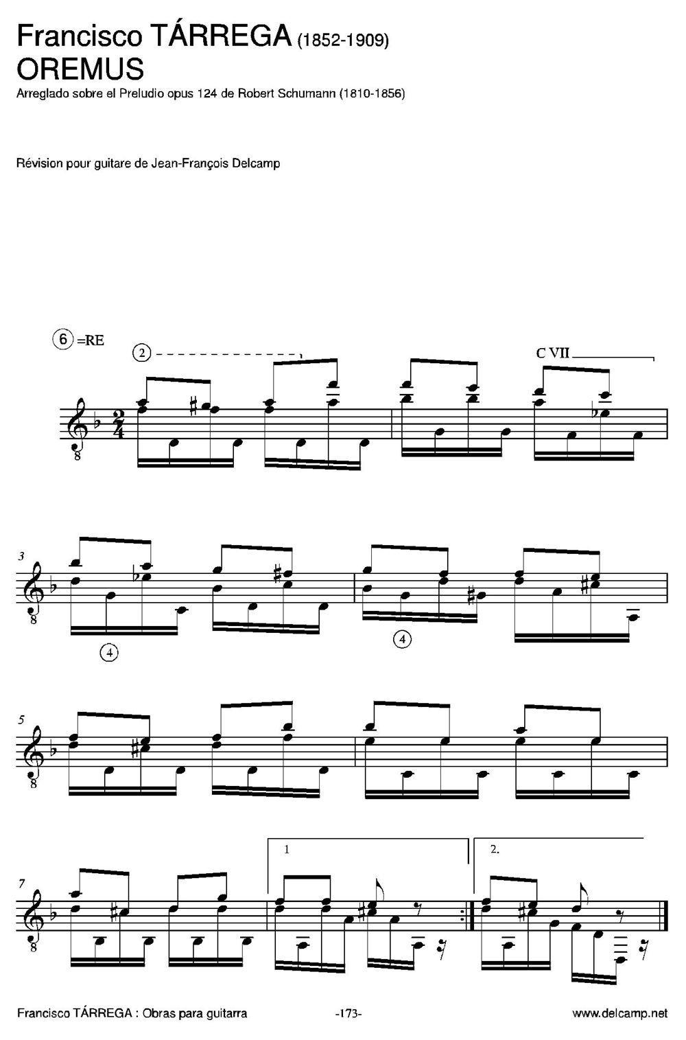 OREMUS(Arreglado sobre el Preludio opus 124 de Rob吉他谱（图1）