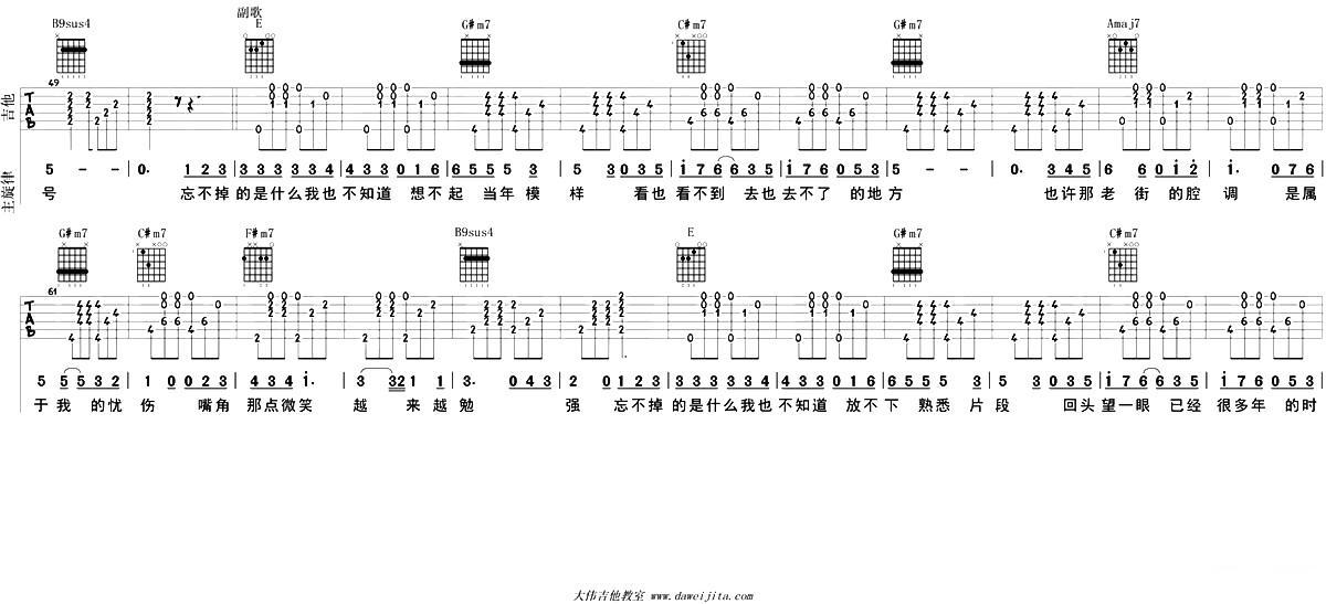 老街吉他谱（图3）