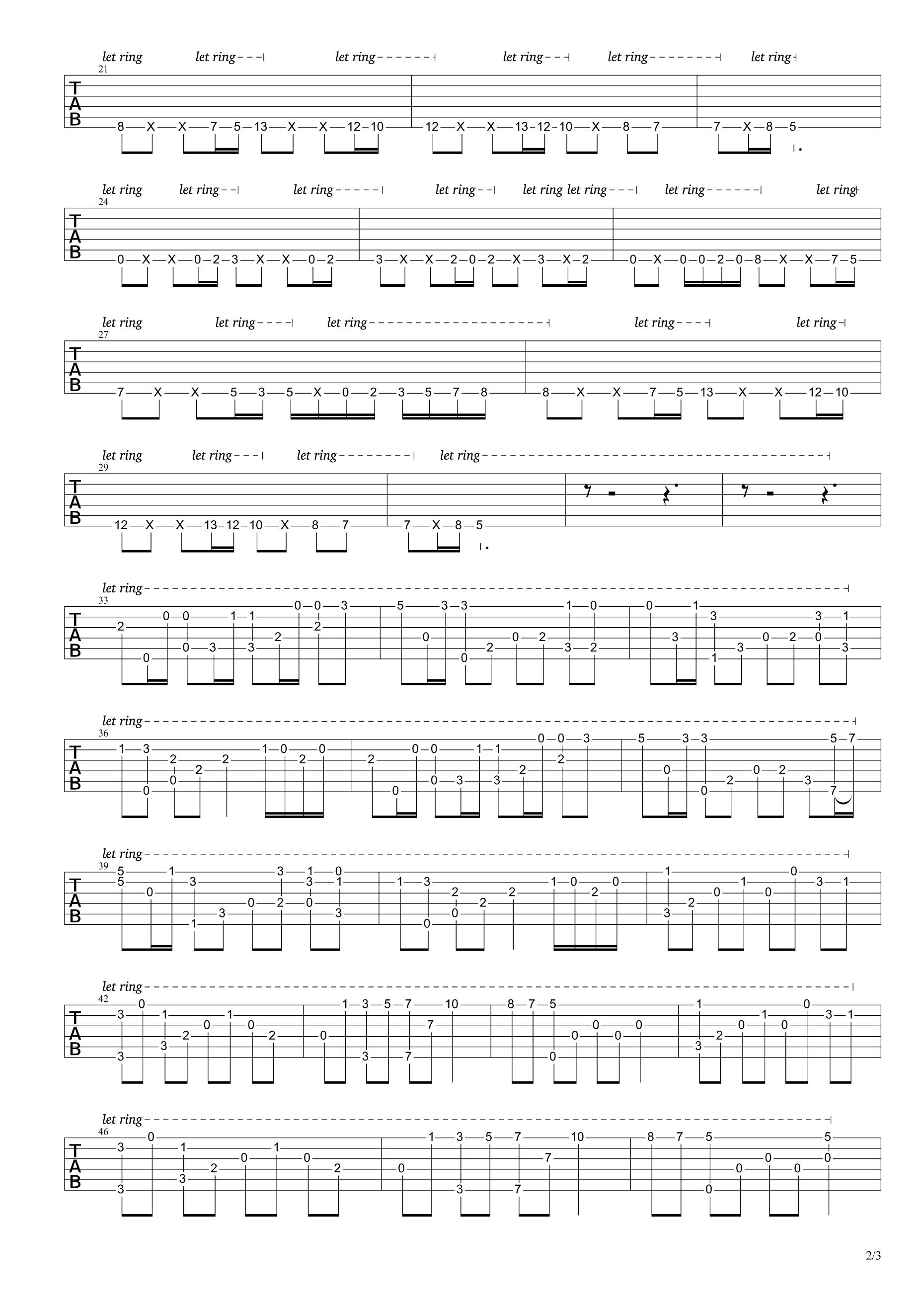 亡灵序曲（电吉他指弹独奏谱）吉他谱（图2）