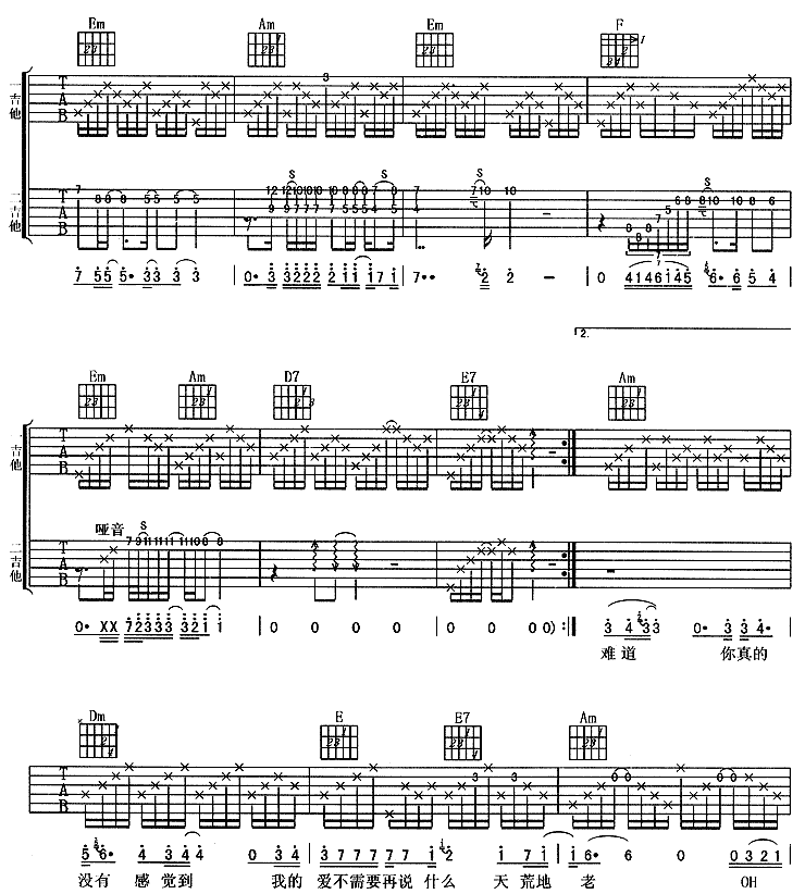 难道吉他谱（图2）