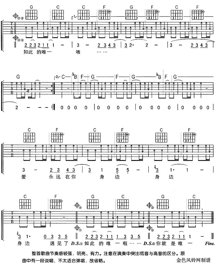绿光吉他谱（图2）