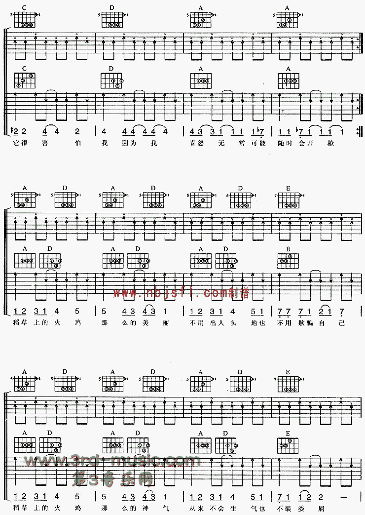 稻草上的火鸡吉他谱（图3）