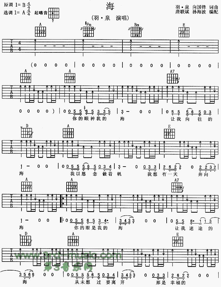 海吉他谱（图1）