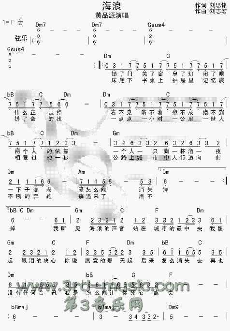 海浪吉他谱（图1）