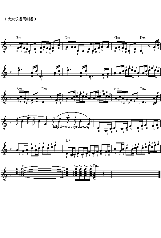 (026)赛马(五线谱)吉他谱（图3）