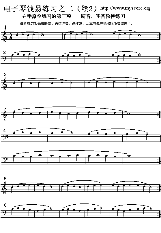 电子琴浅易练习之二（续2）吉他谱（图1）