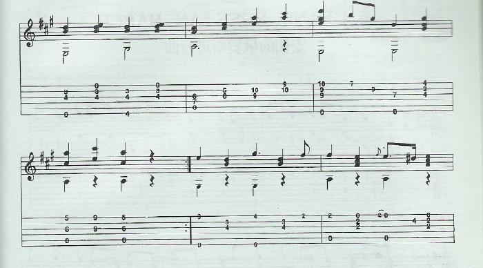 西边之钟肖蒂什轮舞曲吉他谱( 六线谱)吉他谱（图2）