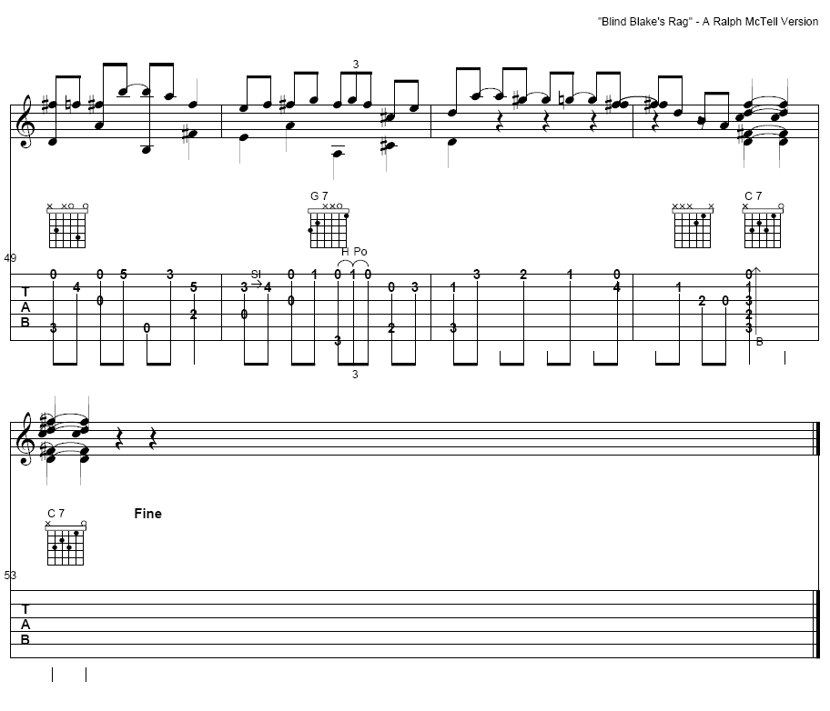 Blind Blakes Rag吉他谱( 六线谱)吉他谱（图5）