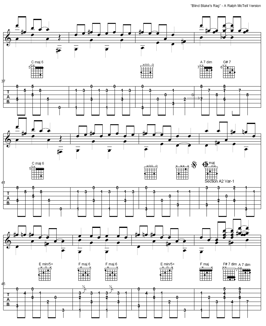 Blind Blakes Rag吉他谱( 六线谱)吉他谱（图4）