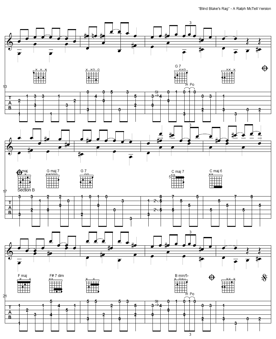 Blind Blakes Rag吉他谱( 六线谱)吉他谱（图2）