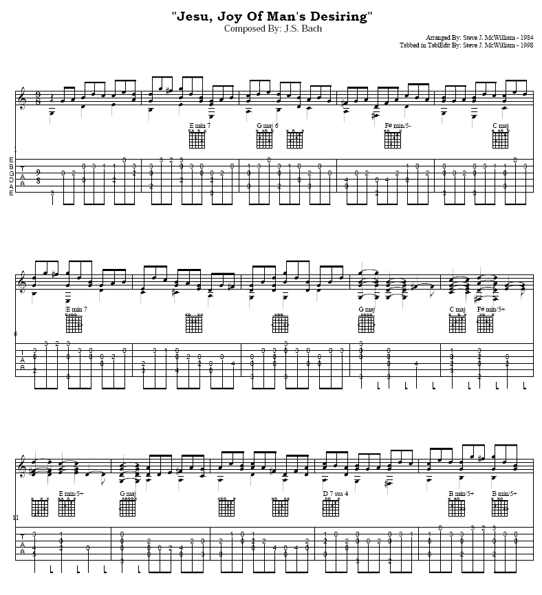 Jesu, Joy of Mans Desiring吉他谱( 六线谱)吉他谱（图1）