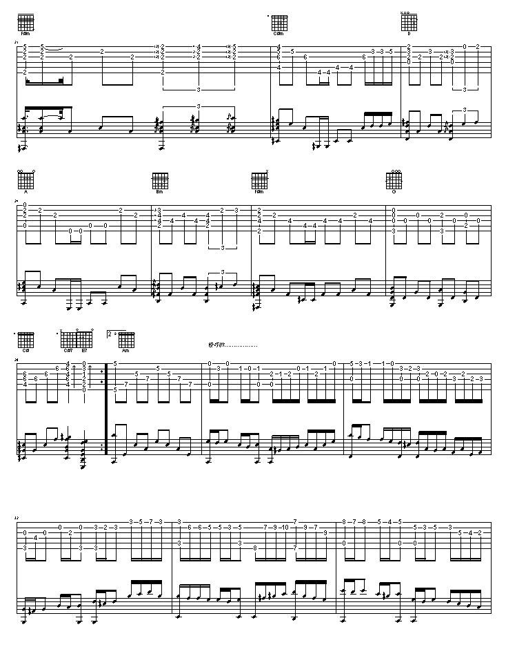 星空吉他谱( GTP 六线谱)吉他谱（图2）