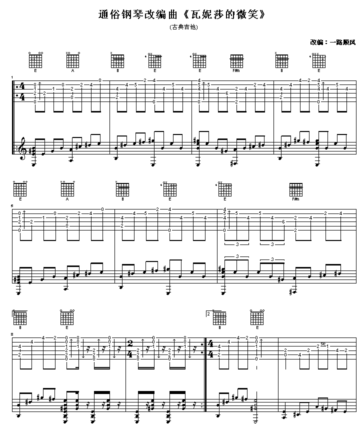 瓦妮莎的微笑吉他谱( GTP 六线谱)吉他谱（图1）