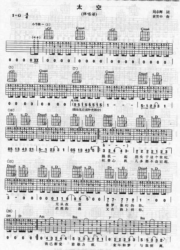 太空吉他谱( GTP 六线谱)-吉他谱（图1）