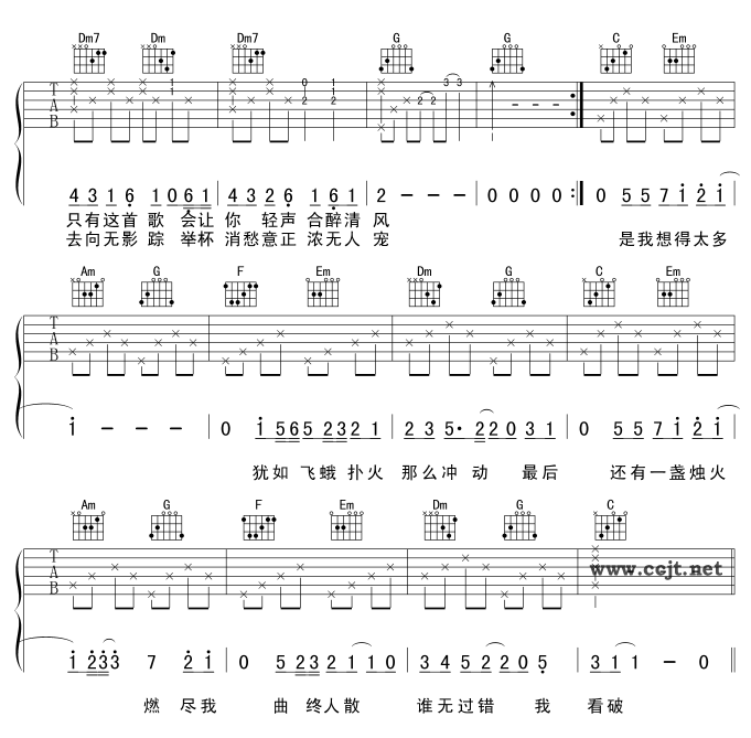 醉清风吉他谱( 六线谱)-吉他谱（图2）