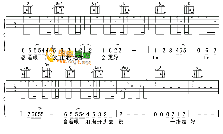 分手的拥抱吉他谱( 六线谱)-吉他谱（图3）
