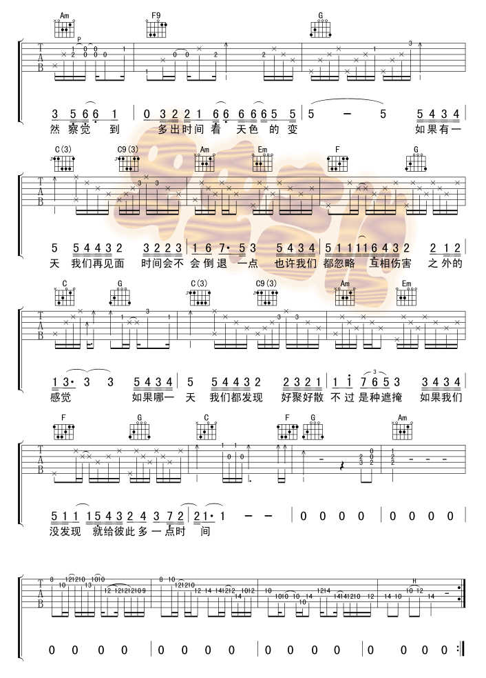 如果有一天吉他谱( 六线谱)-吉他谱（图2）