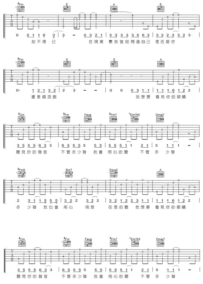 最动听吉他谱( 六线谱)-吉他谱（图2）