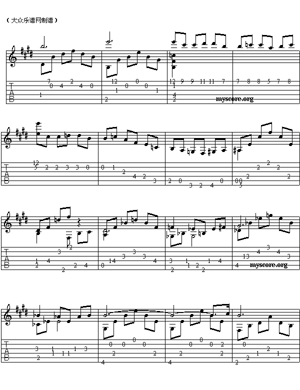 卡伐纳蒂吉他谱（图3）
