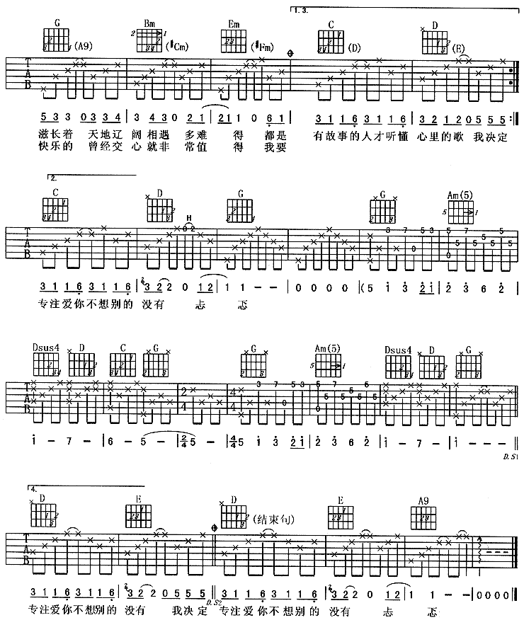有故事的人-周华健吉他谱（图2）