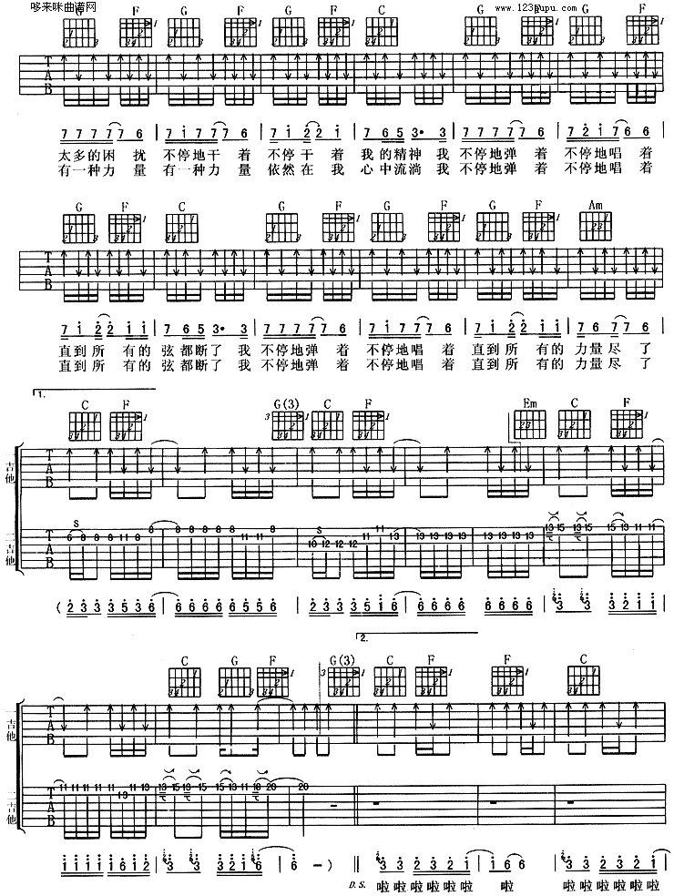 浮躁(许巍)吉他谱（图2）