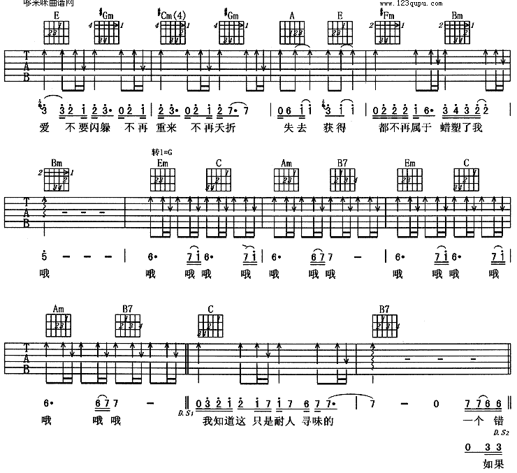 蜡人(羽泉)吉他谱（图3）