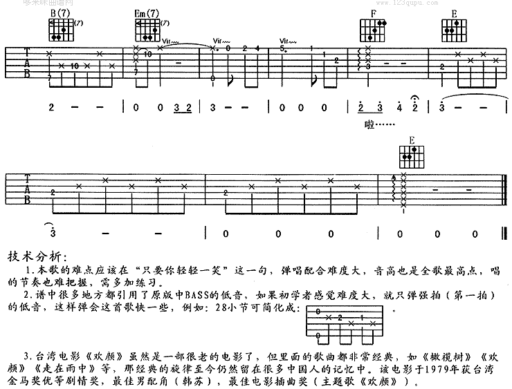 欢颜(齐豫)吉他谱（图4）