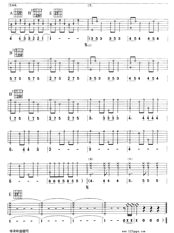 PARTY SONG（花儿乐队）吉他谱（图3）