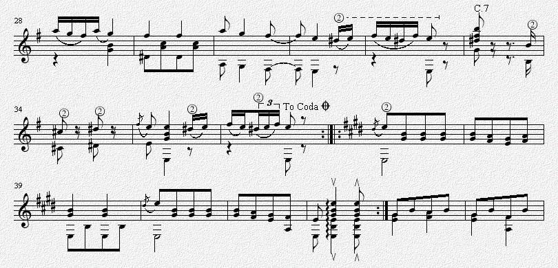匈牙利舞曲第五号 吉他独奏谱（五线谱）吉他谱（图2）