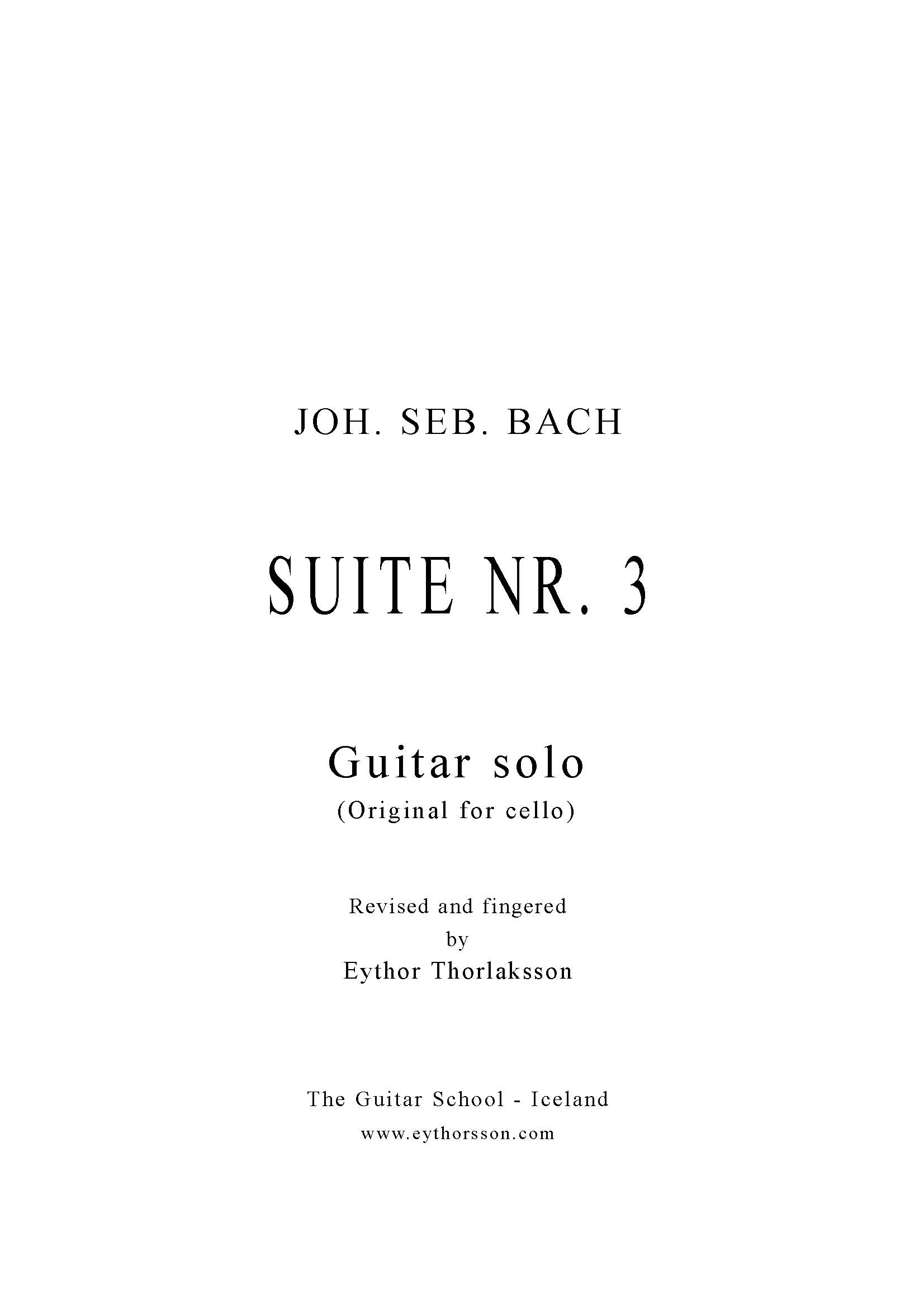 巴赫的乐谱吉他谱（图1）