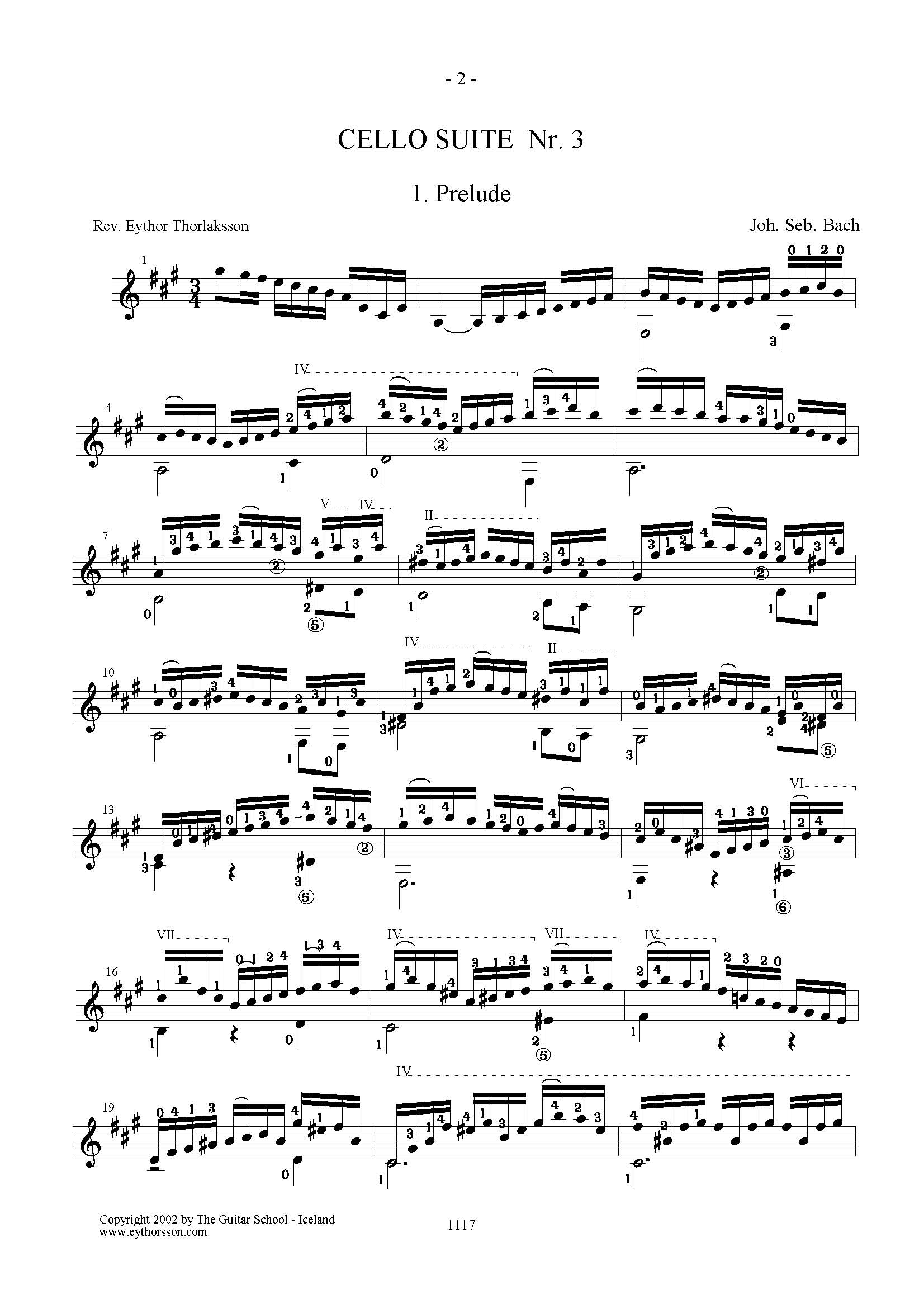 巴赫的乐谱吉他谱（图2）